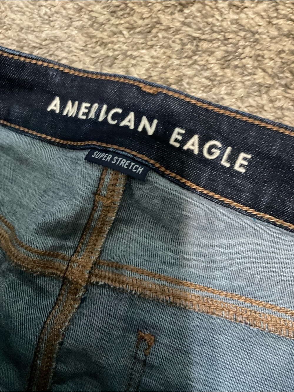 American Eagle Outfitters Super Stretch Dark Wide Leg Jeans Size 14/34x30 - Picture 4 of 8